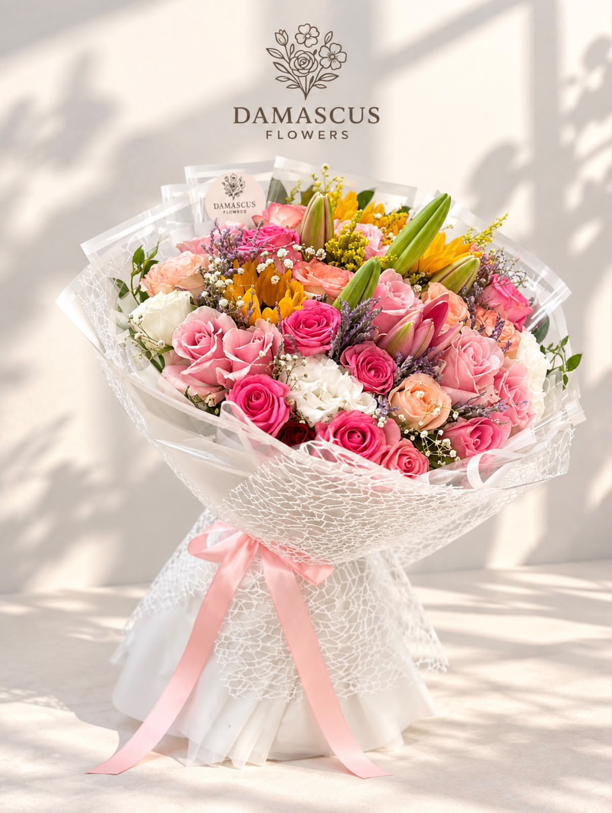 تفاصيل باقة الأناقة المشرقة — Damascus Flowers