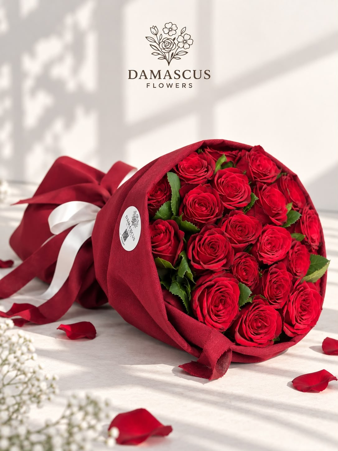 تفاصيل باقة الجوري الكلاسيكية — Damascus Flowers