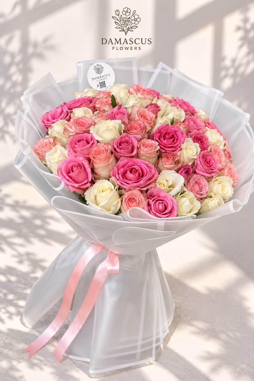 تفاصيل باقة دمشق الوردية — Damascus Flowers
