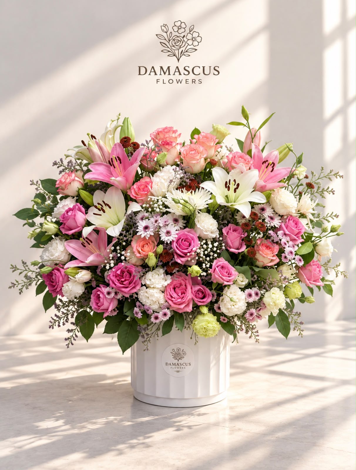 تفاصيل الزهور في بوكس مشكل أنيق — Damascus Flowers
